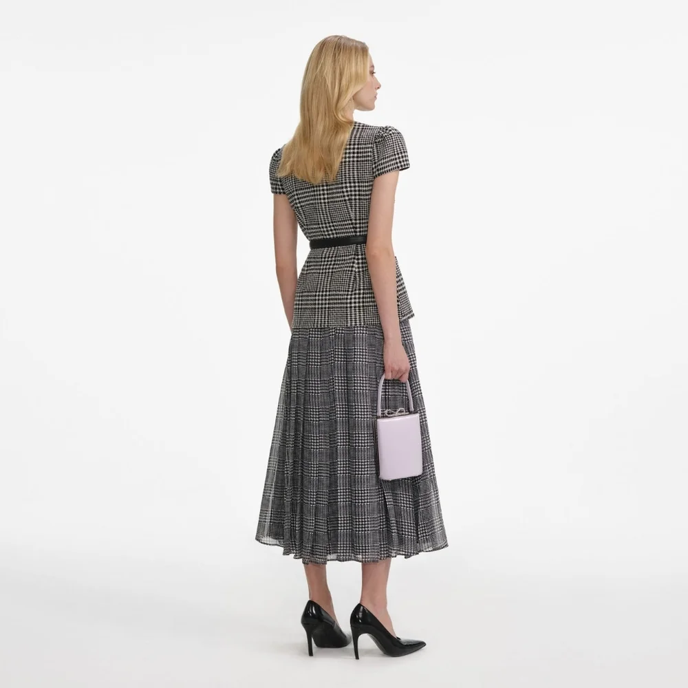 Self-Portrait Houndstooth Tailored Midi Dress - Picture 3 of 6